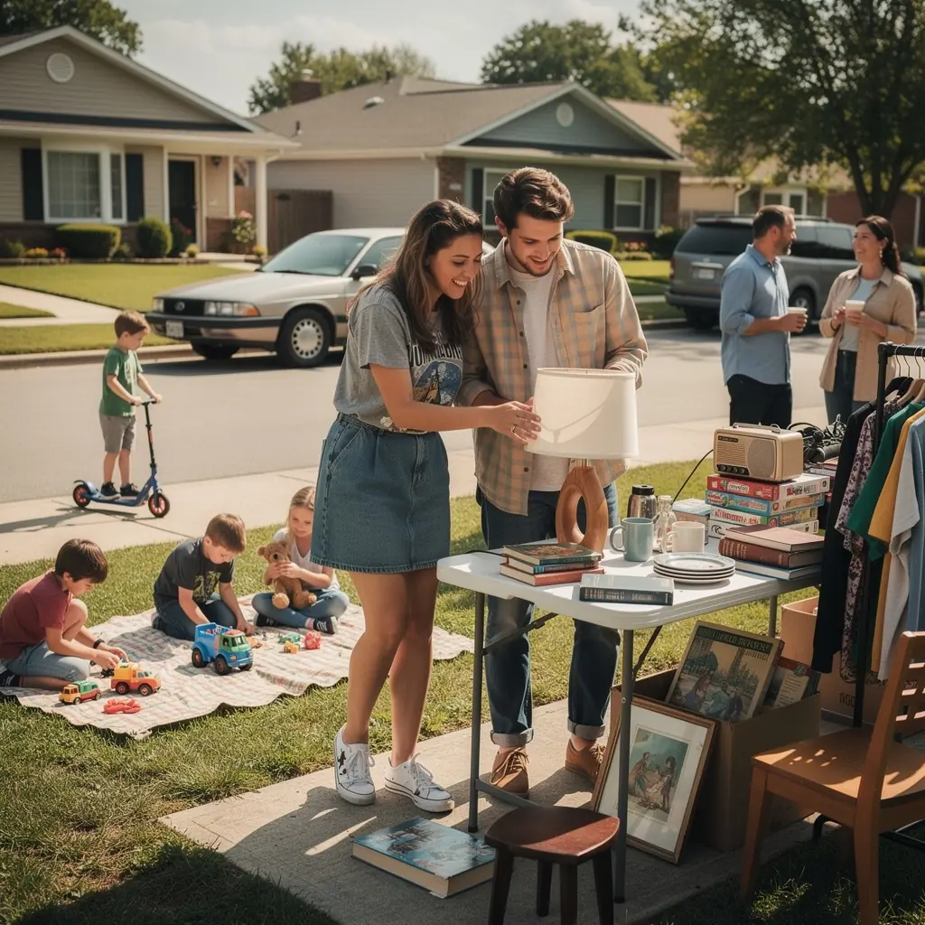 Старинный автомобиль на фоне живописного пейзажа, символизирующий путешествие по антикварным маршрутам.