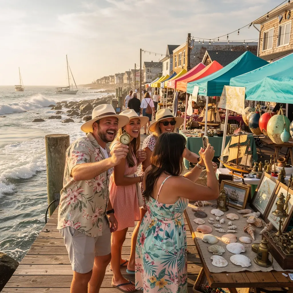 Яркий рынок с раритетными вещами, где люди ищут уникальные предметы и коллекционные находки.