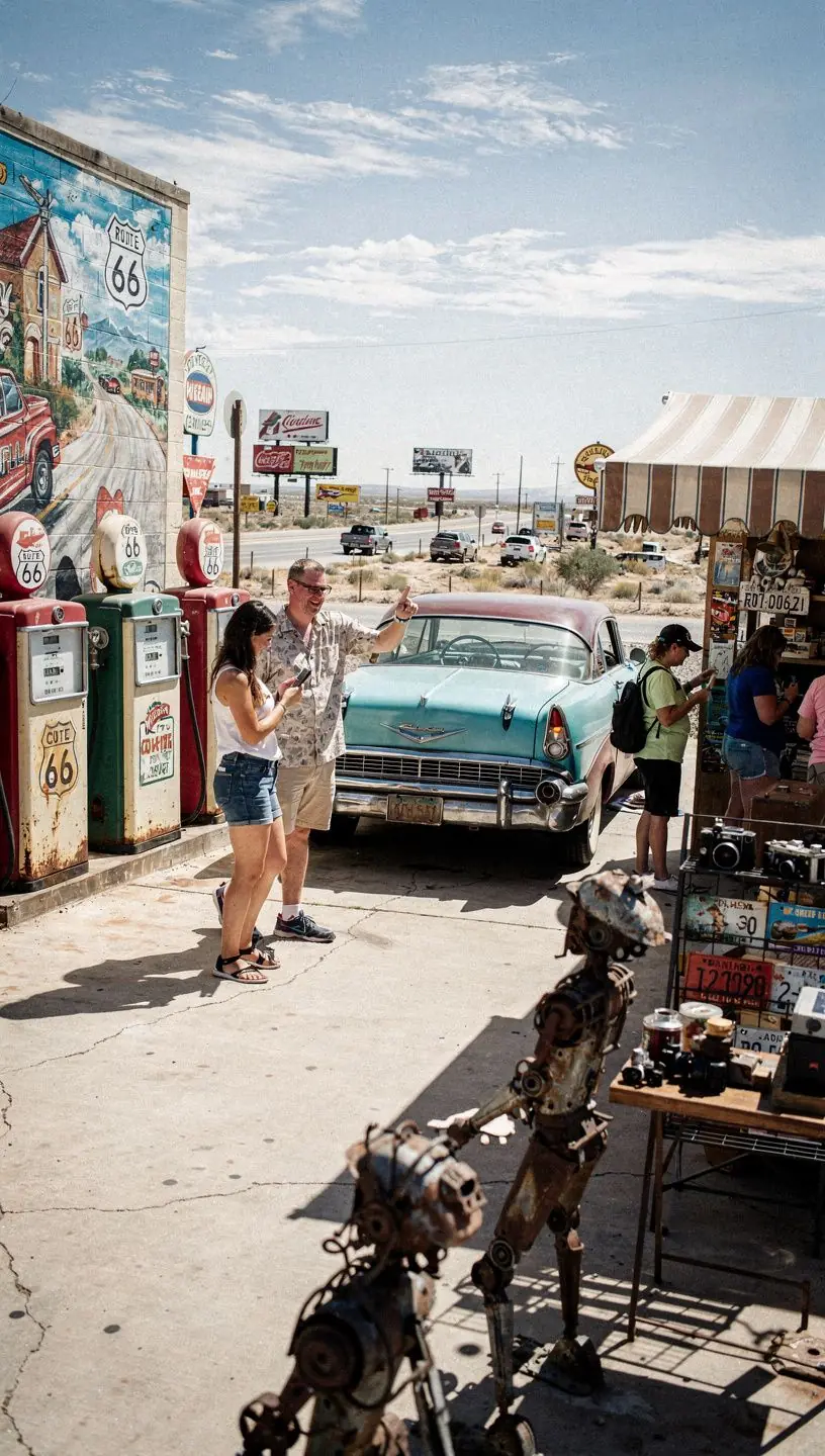 Старинные предметы, выставленные на продажу во время гаражной распродажи.